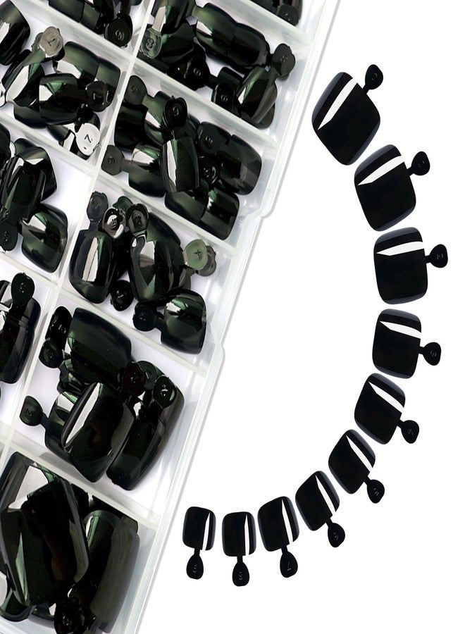 Lifextol 120PC Black Press on Toenails for Women Fake Toe nail Press ons Acrylic Toe Press on Nails Set, Black Press on Toe Nails Press on Fake Toenails Press ons Acrylic Toe Nail Tips Kit&Glue Tab-G - Image 3